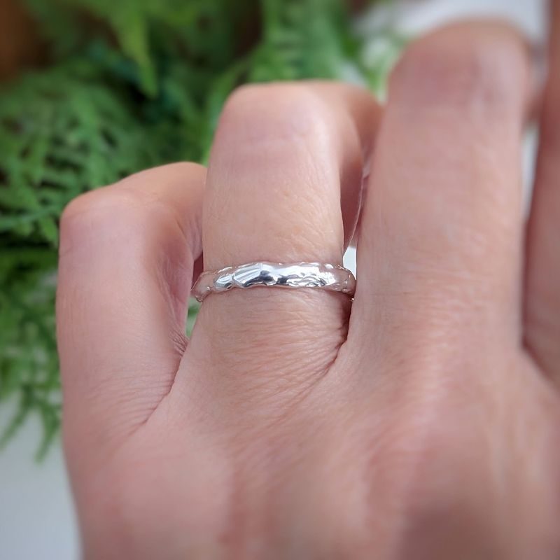Molten Silver wedding band