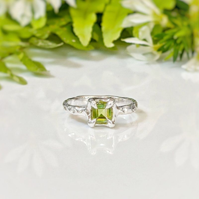 Solid Silver Peridot ring