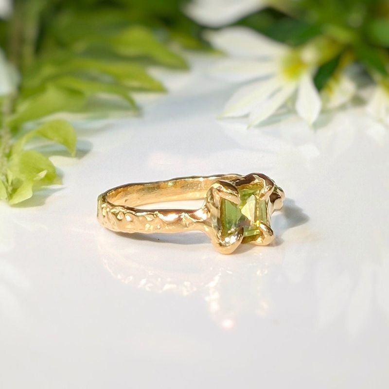 Solid Gold Peridot ring