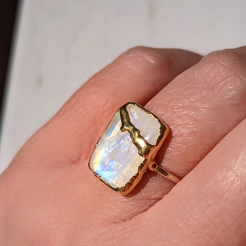 Moonstone Kintsugi ring