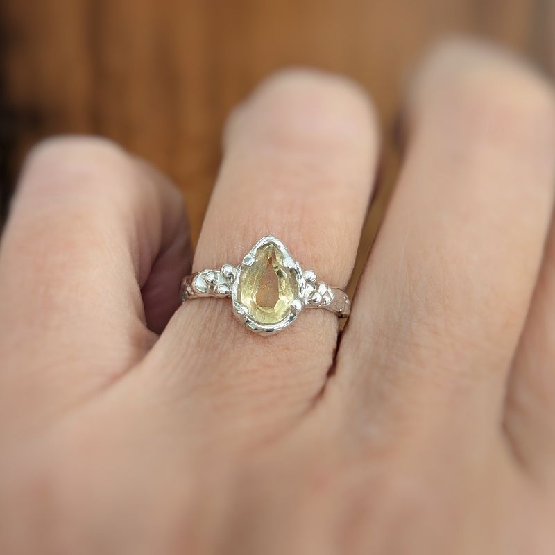 Natural Citrine Silver ring