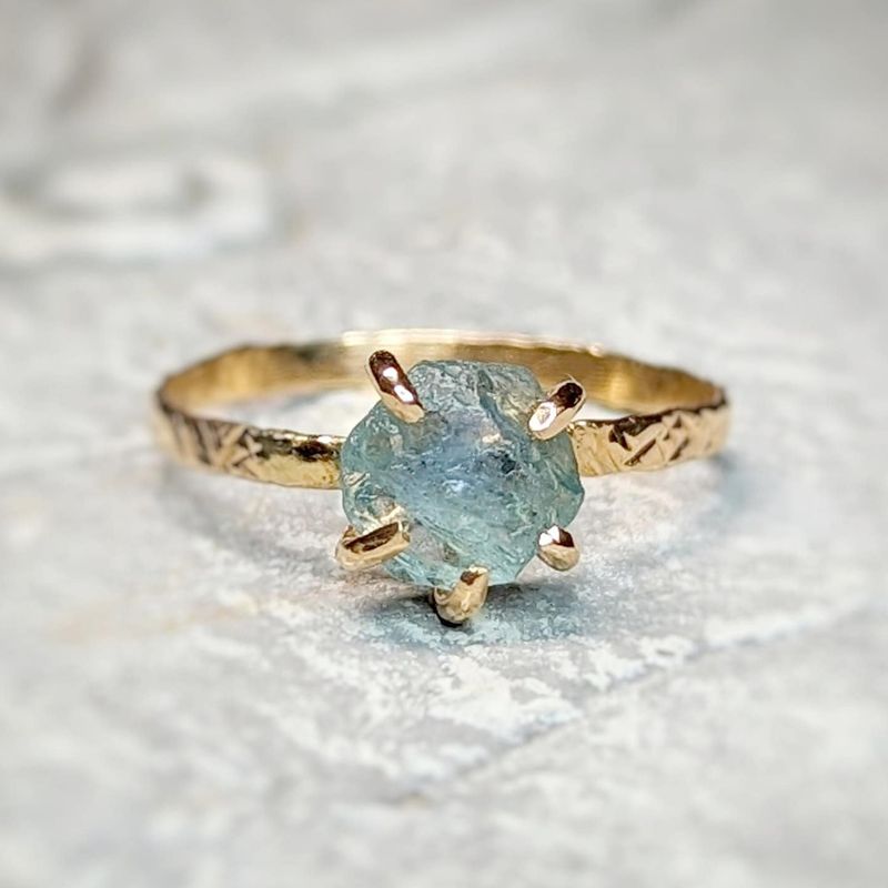 Raw Montana Sapphire ring