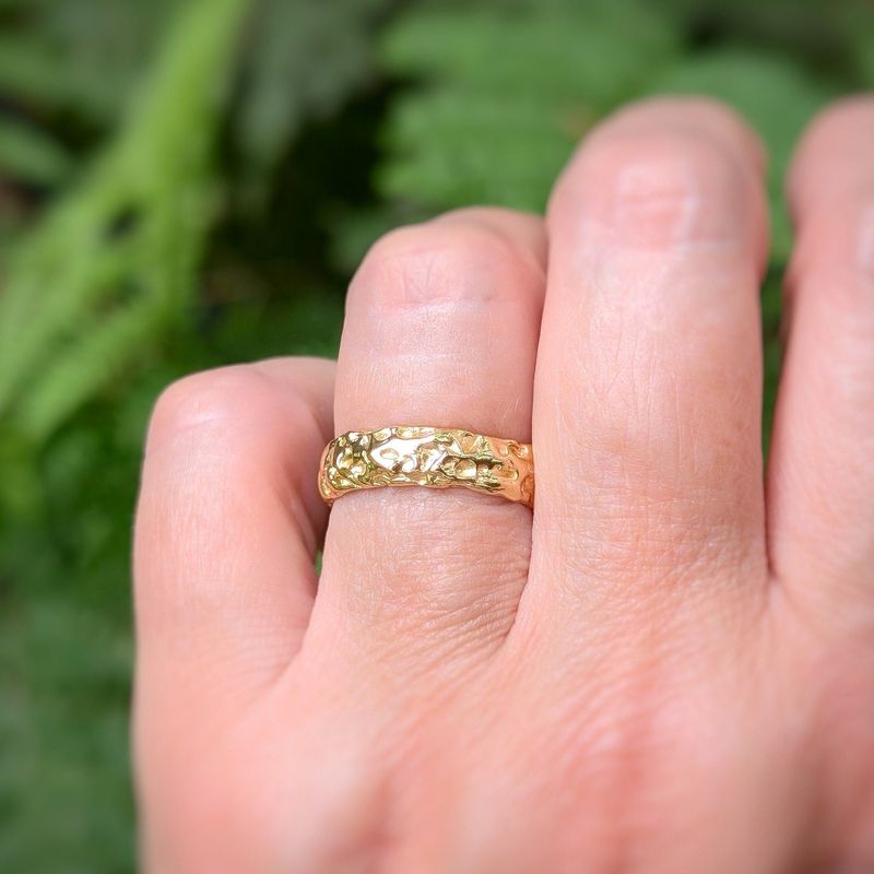 Silver Rustic wedding band for men