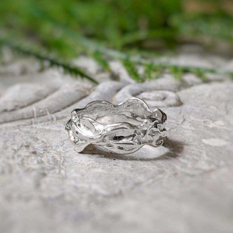 Sterling Silver Molten Textured ring