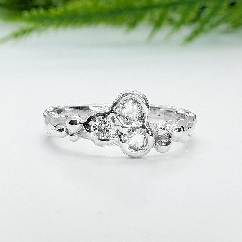 Silver CZ Cluster ring