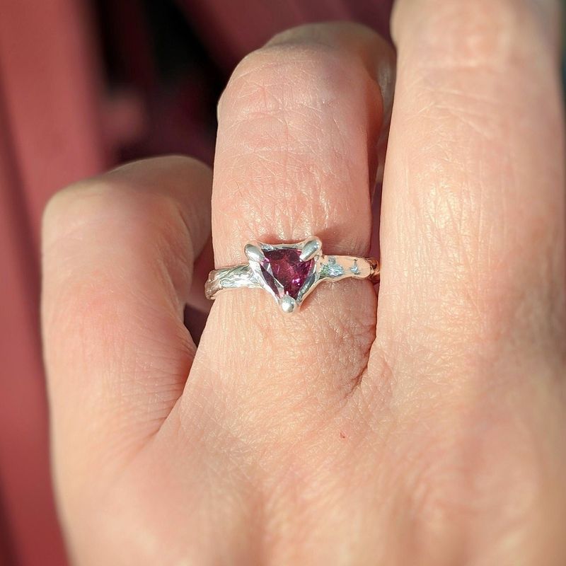 Natural Rubellite Tourmaline Silver ring