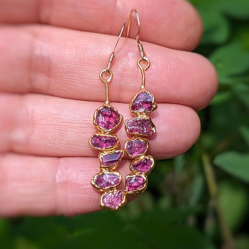 Rhodolite Garnet dangle earrings