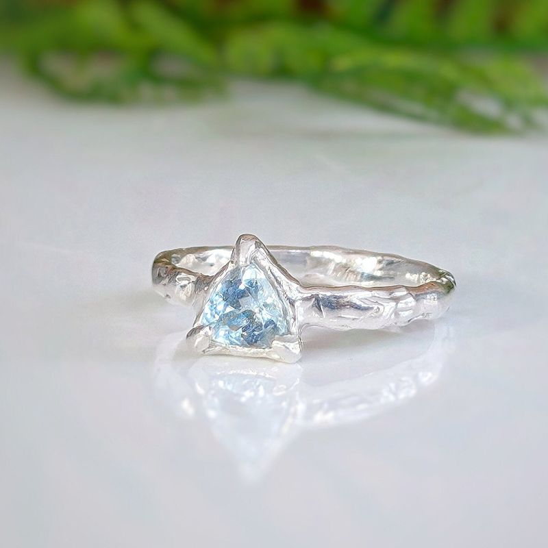 Solid Silver Aquamarine ring