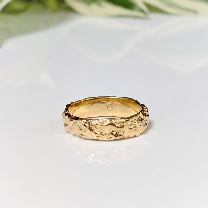 Silver Rustic wedding band for men