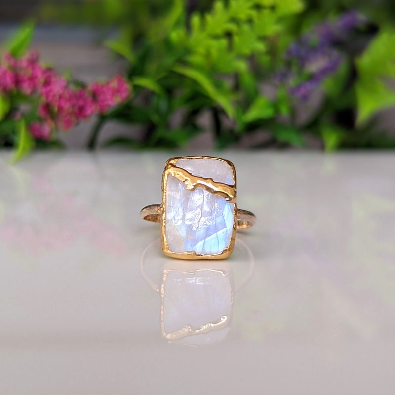 Moonstone Kintsugi ring