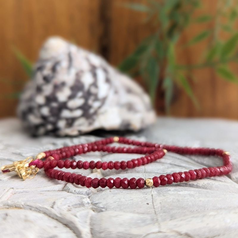 Ruby beaded necklace