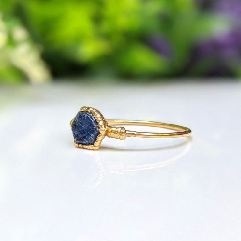 Raw Blue Sapphire ring
