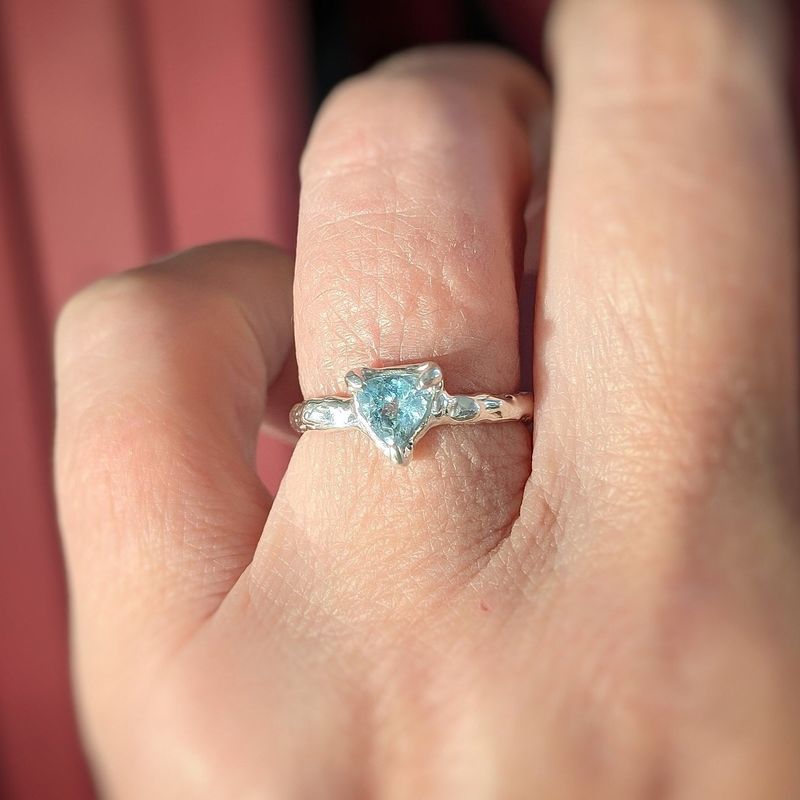 Solid Silver Aquamarine ring
