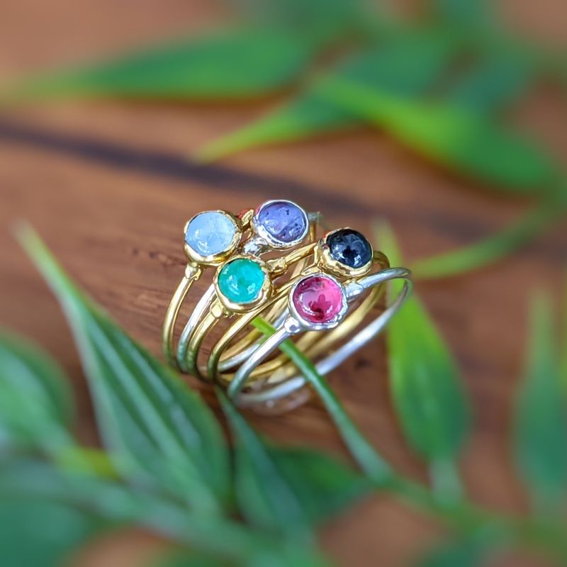 Bague superposable Dainty Blue Topaz