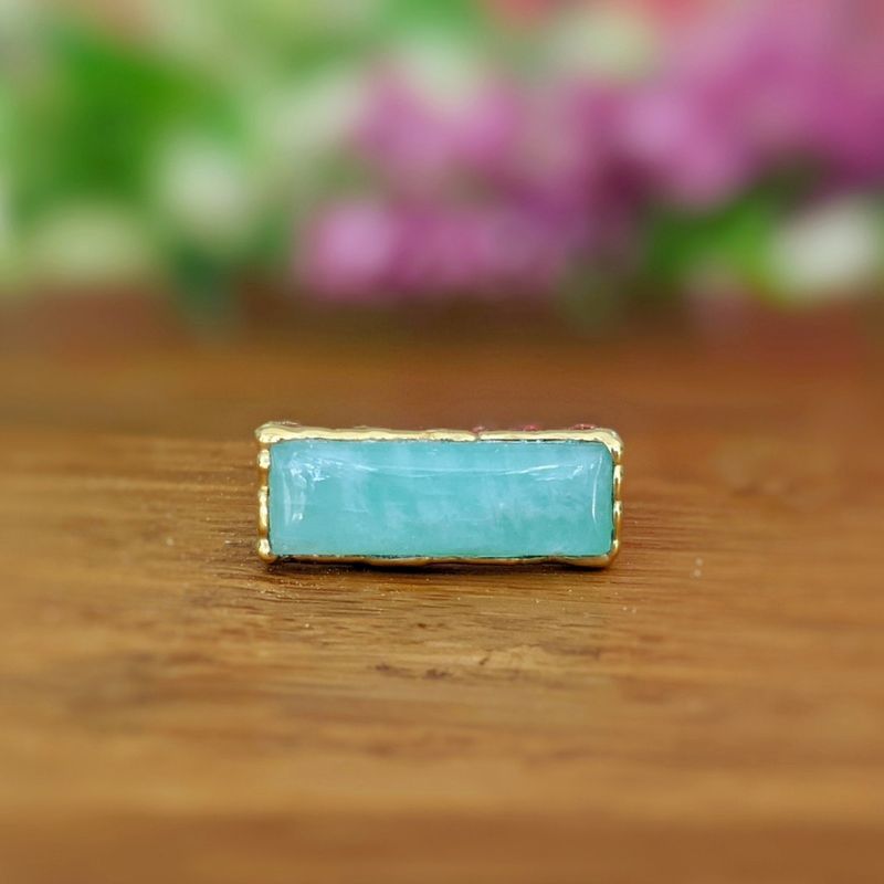 Bague barre Amazonite Or