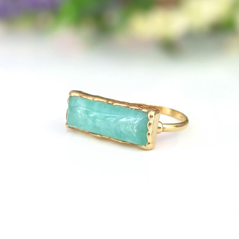 Bague barre Amazonite Or