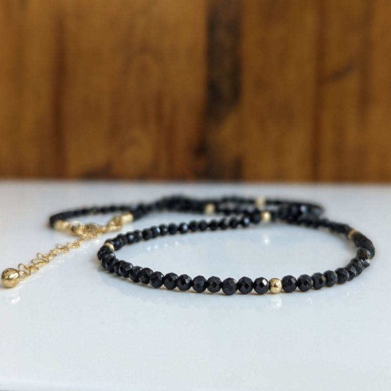 Black Spinel bead necklace