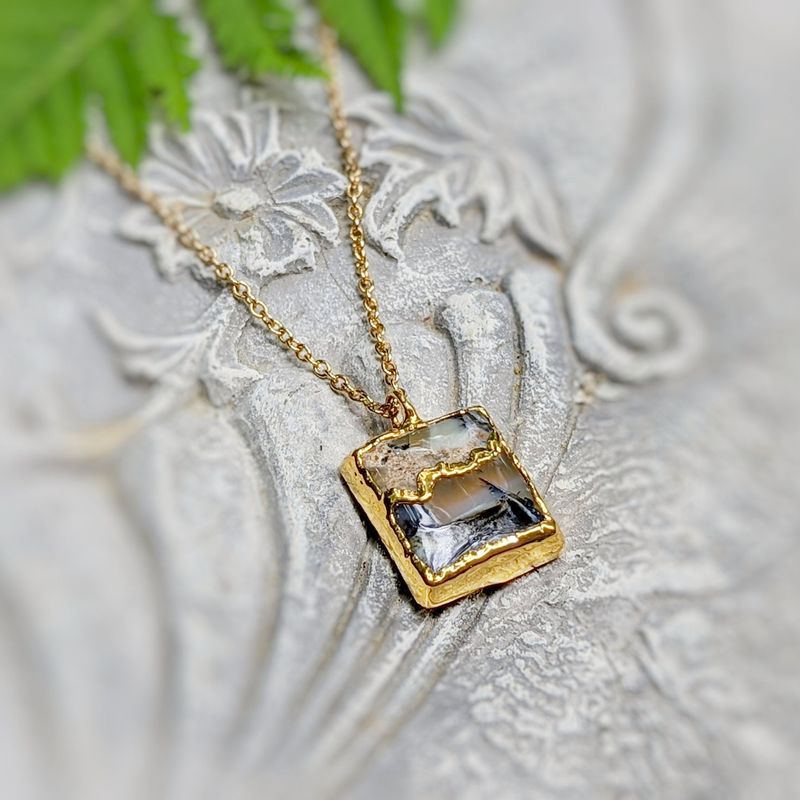 Dendritic Opal Kintsugi necklace