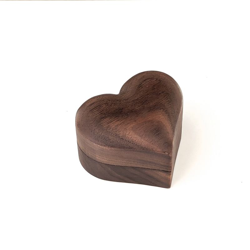 ADD-ON - Heart shape wooden ring gift box