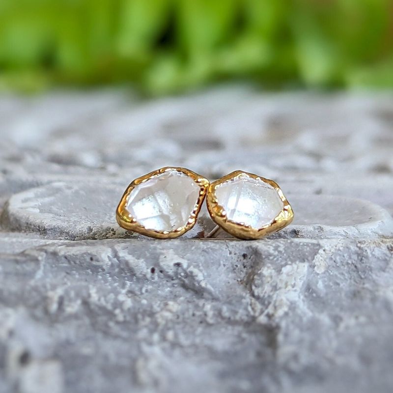Herkimer diamond stud earrings