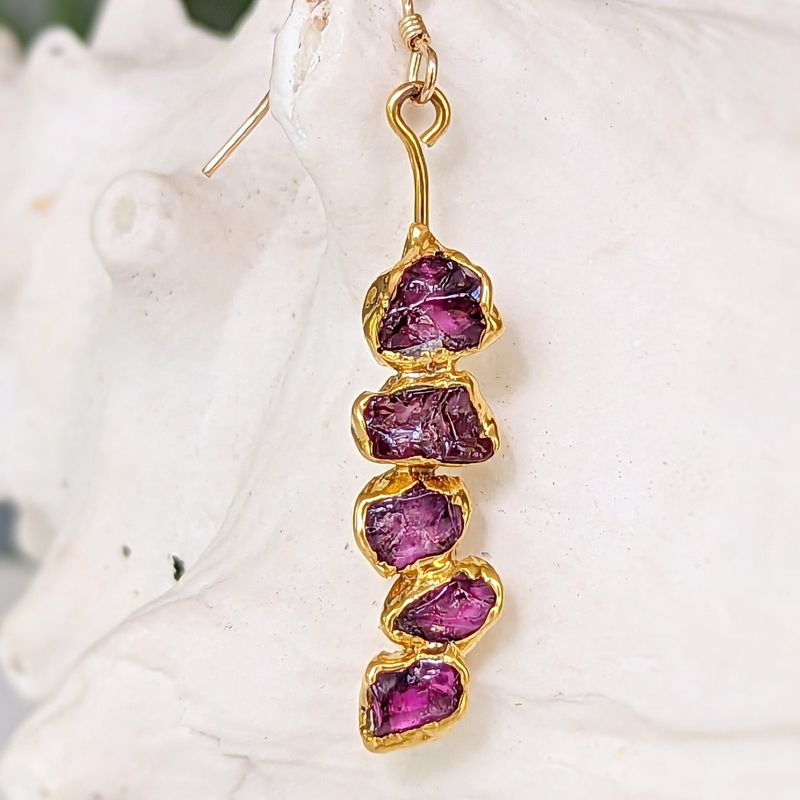Rhodolite Garnet dangle earrings