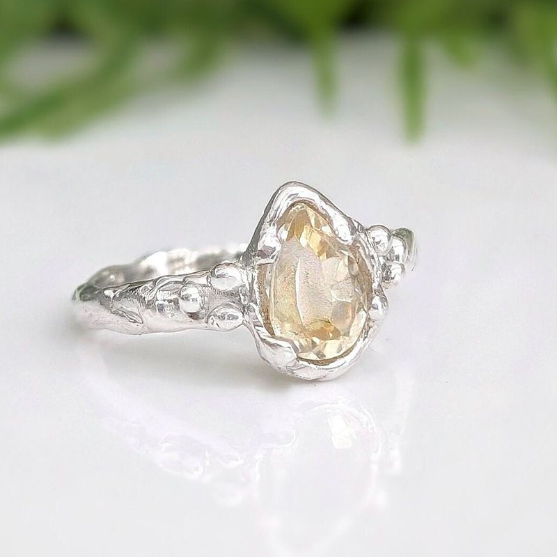 Natural Citrine Silver ring