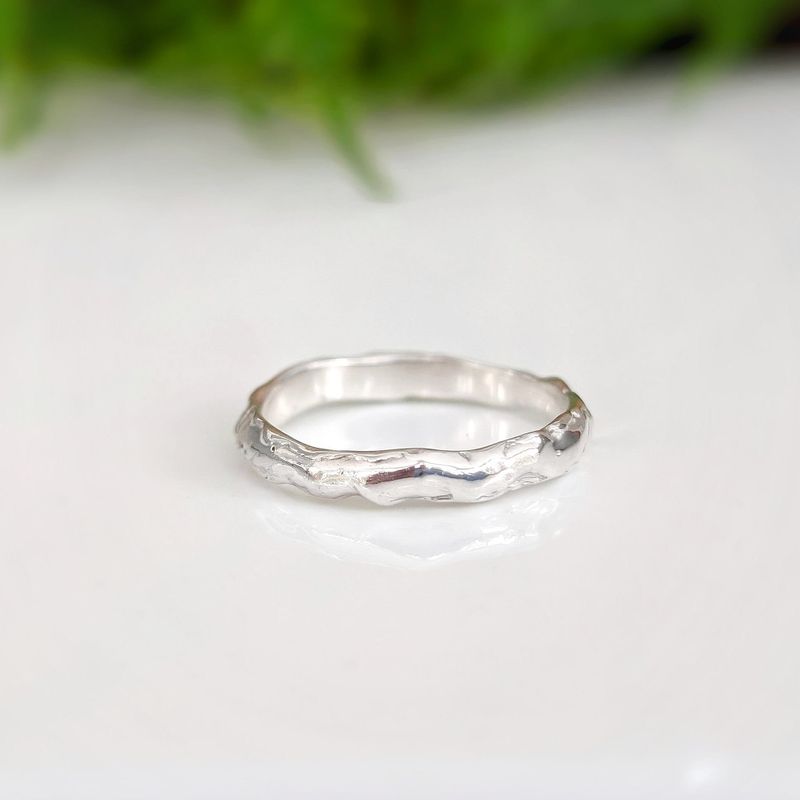 Molten Silver wedding band