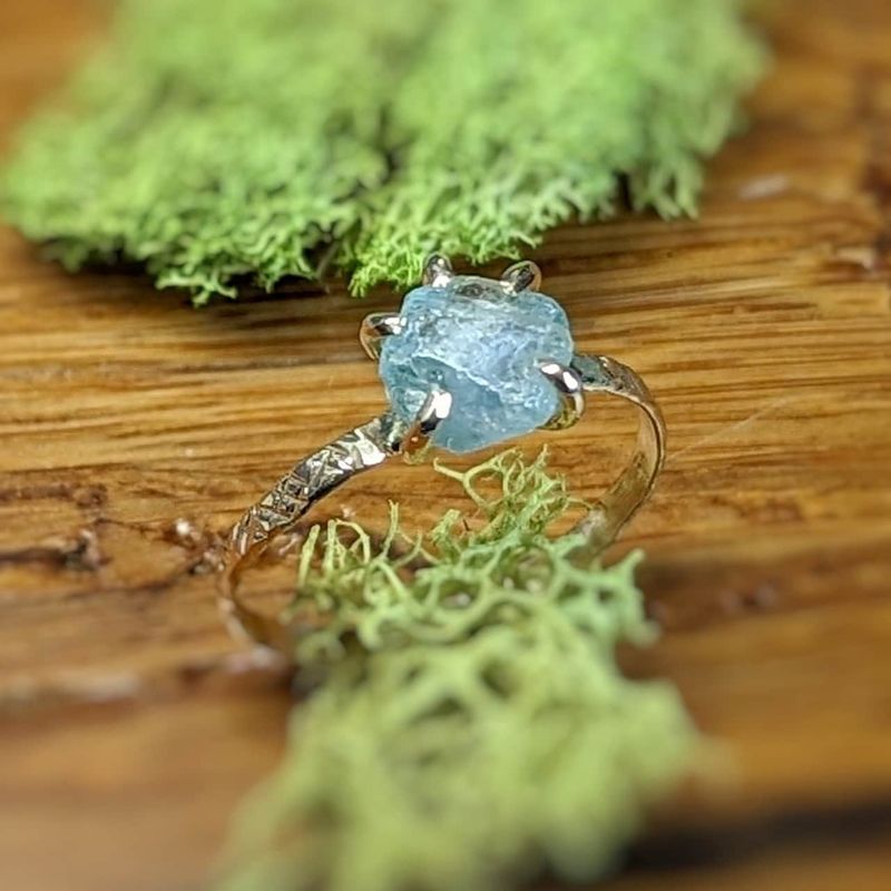 Raw Montana Sapphire ring