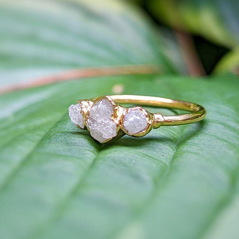 Raw multi Diamond Engagement Ring