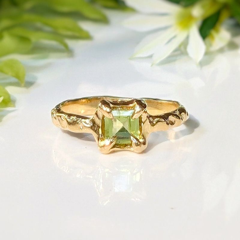 Solid Gold Peridot ring