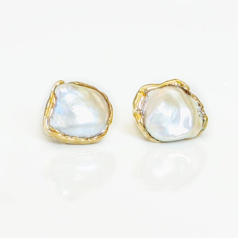 Boucles d'oreilles avec perles Keshi
