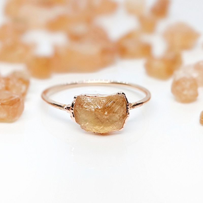 Bague Grenat Hessonite Brute