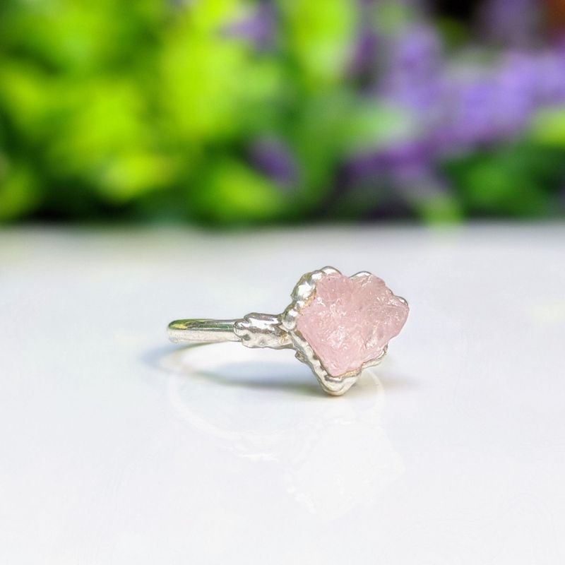 Bague Morganite brute en Argent Sterling