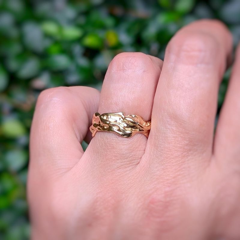 Sterling Silver Molten Textured ring