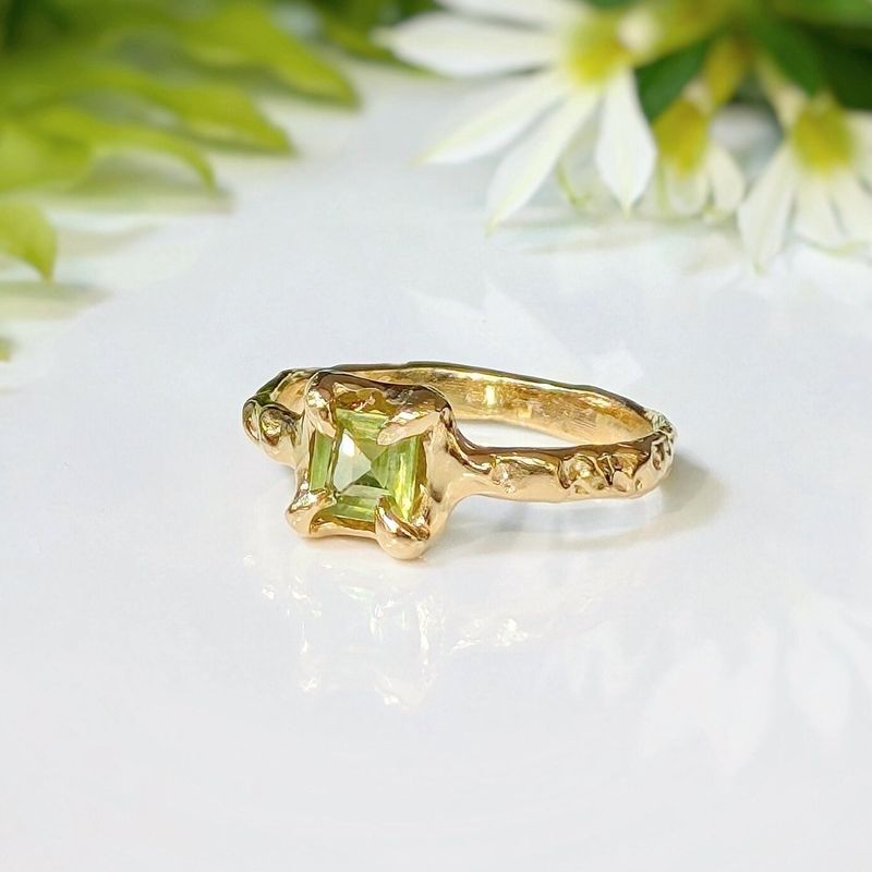 Solid Gold Peridot ring