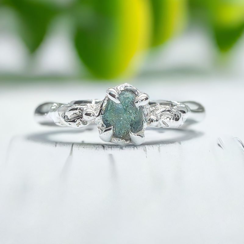 Raw Montana Sapphire Silver ring