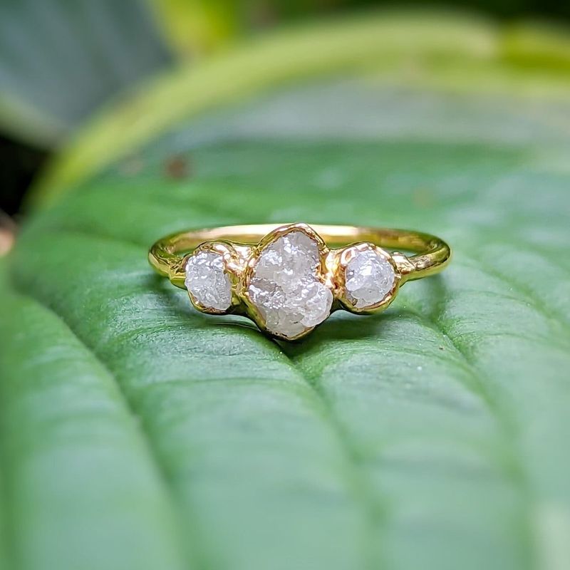 Raw multi Diamond Engagement Ring