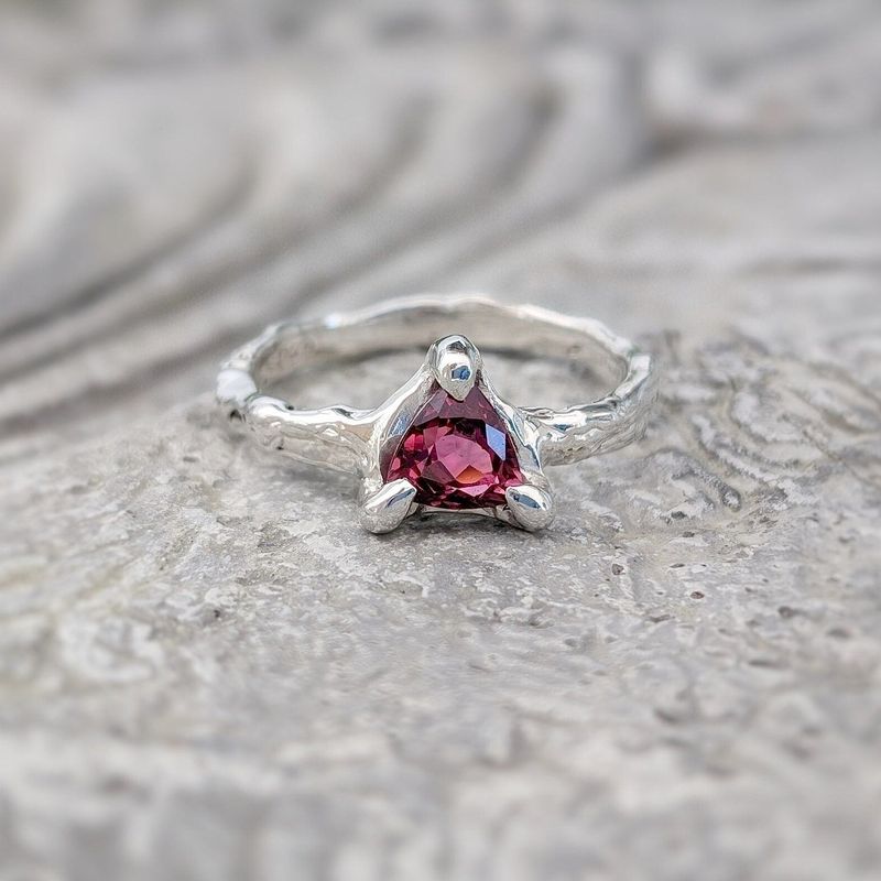 Natural Rubellite Tourmaline Silver ring