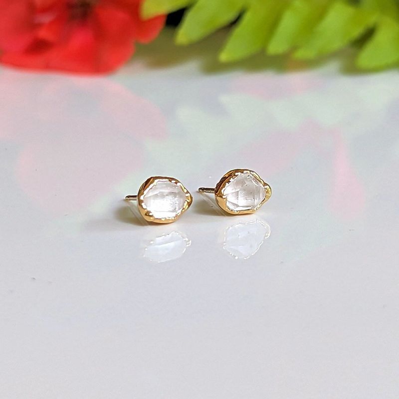 Herkimer diamond stud earrings