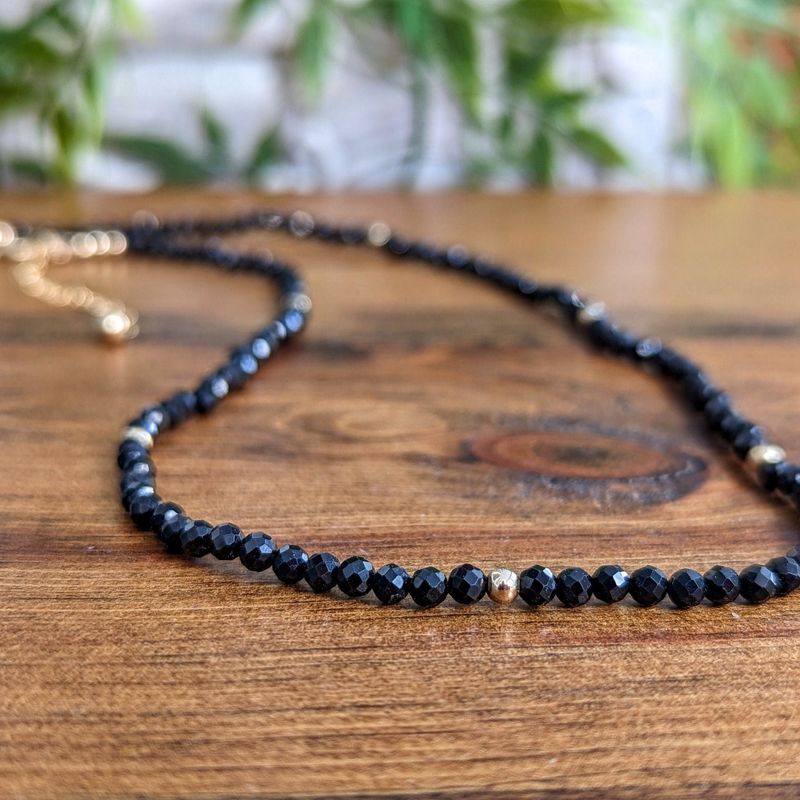 Black Spinel bead necklace