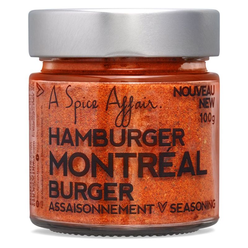 Assaisonnement Hamburger Montréal A Spice Affair. Pot de 100g (3.5 oz)