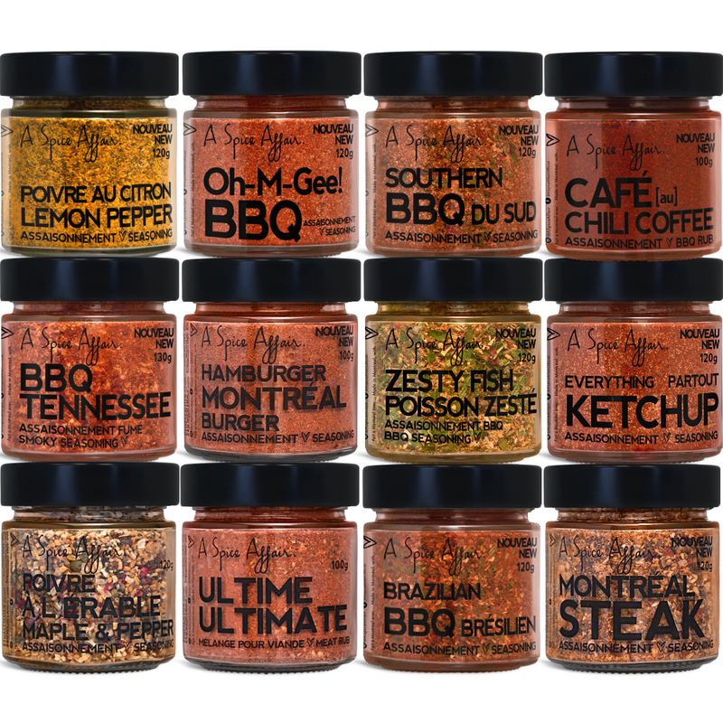 Ensemble d'Épices BBQ Divin A Spice Affair (12 pots)