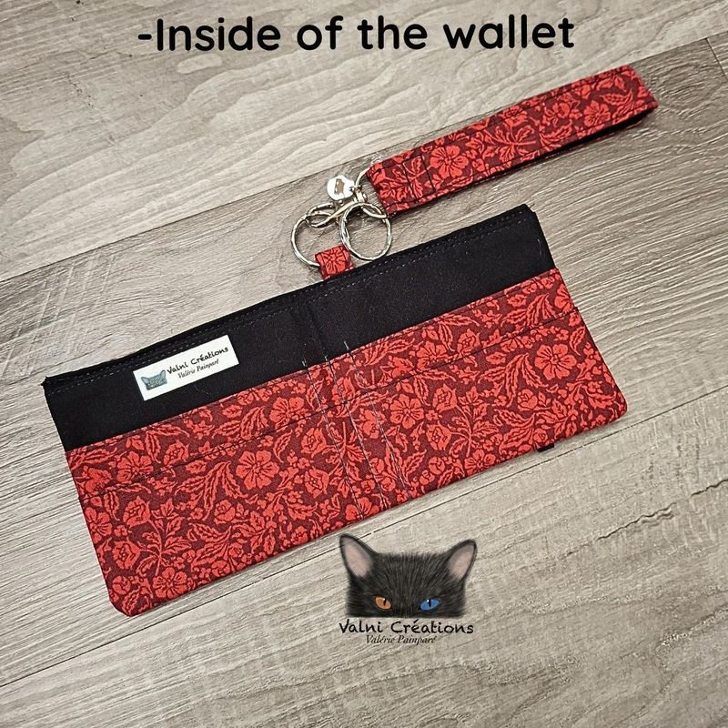 Ensemble Porte feuilles, ensemble porte clés, Porte Cartes, Avec élastique, Fleurs, fait main
