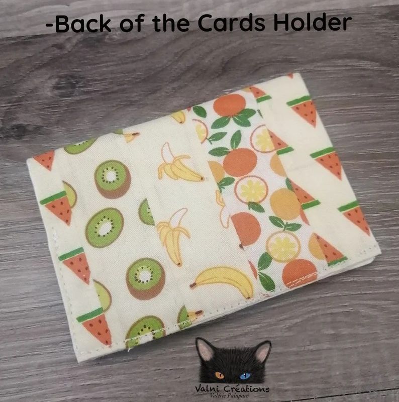 Petit Porte feuille, Porte Cartes, Petite Pochette, Pochette Colorée, porte cartes Fruits, Fruits