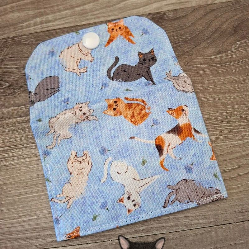 Petit Porte feuille, Porte Cartes, Petite Pochette, Porte Cartes d'affaires, Chats, tissu, 100%coton