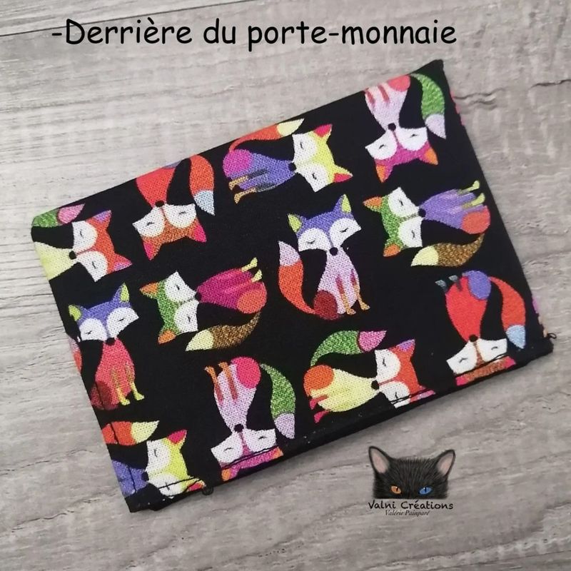 Petit Porte feuille, Porte Cartes, Petite Pochette, Pochette Renard, Porte Cartes d'affaires, tissu