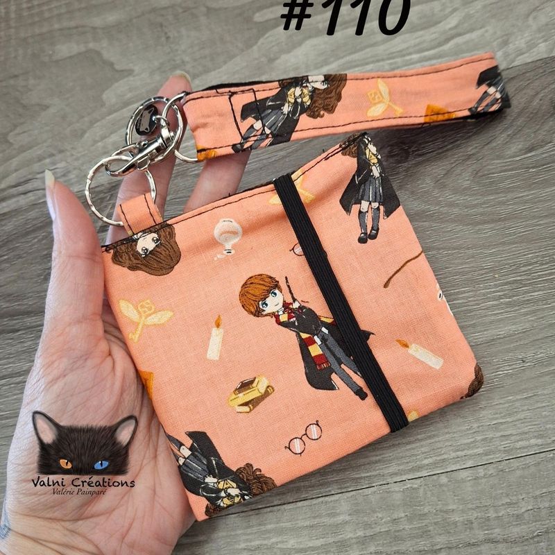 Petit Porte feuille, Porte Cartes, Petite Pochette, Porte Cartes d'affaires, Harry, tissu, Coton