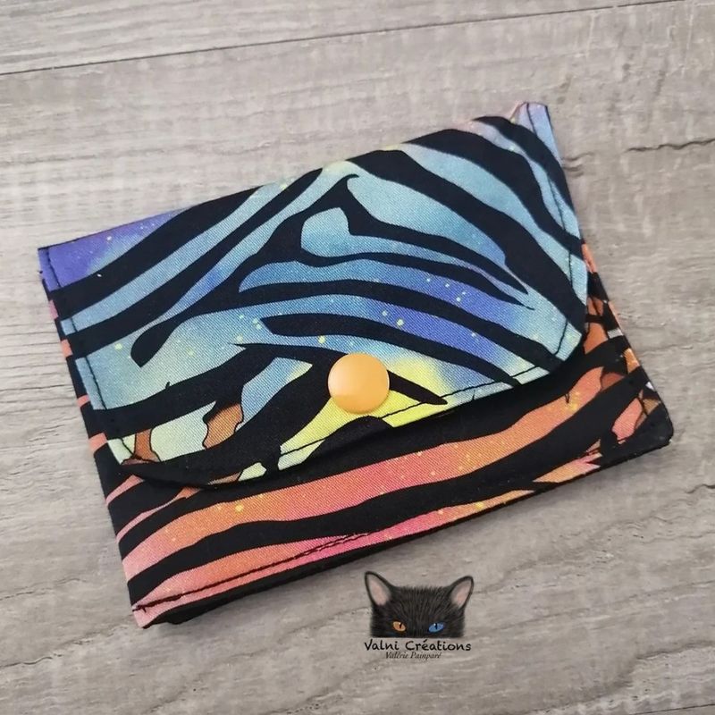 Petit Porte feuille, Porte Cartes, Petite Pochette, Pochette Tigre, Porte Cartes d'affaires, tissu