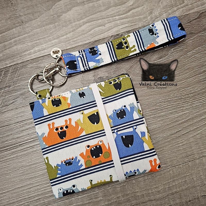 Ensemble Porte feuilles, ensemble porte clés, Porte Cartes, Avec élastique, Halloween, Monstres
