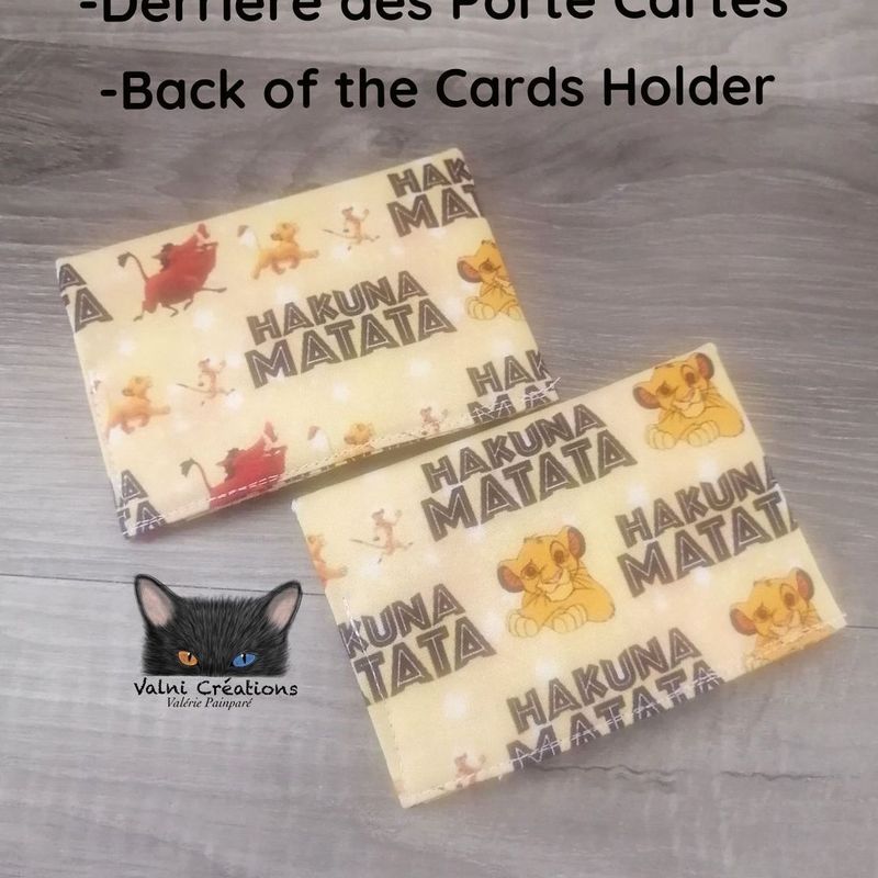 Petit Porte feuille, Porte Cartes, Porte-cartes Lion, Porte-cartes chat, Hakuna Matata